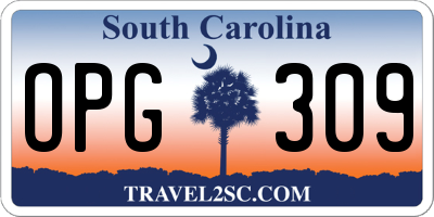 SC license plate OPG309