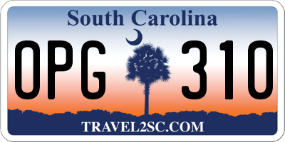 SC license plate OPG310