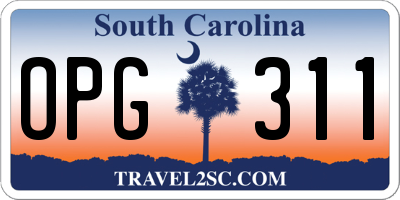 SC license plate OPG311