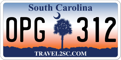 SC license plate OPG312