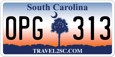 SC license plate OPG313