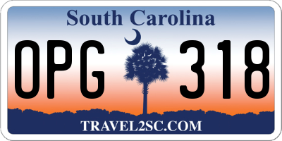 SC license plate OPG318