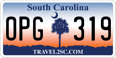 SC license plate OPG319