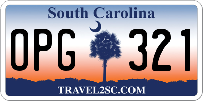 SC license plate OPG321
