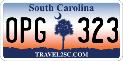 SC license plate OPG323