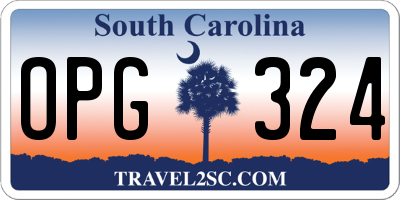 SC license plate OPG324