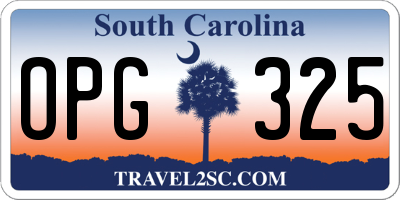SC license plate OPG325