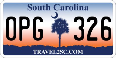 SC license plate OPG326