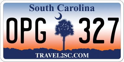 SC license plate OPG327