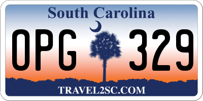 SC license plate OPG329