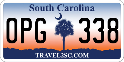 SC license plate OPG338
