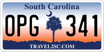 SC license plate OPG341