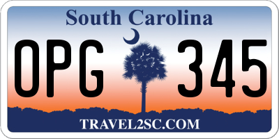 SC license plate OPG345