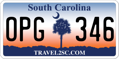 SC license plate OPG346