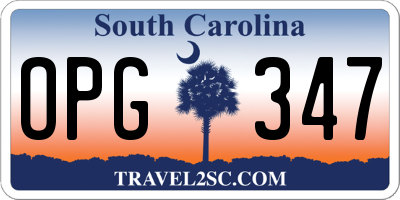 SC license plate OPG347