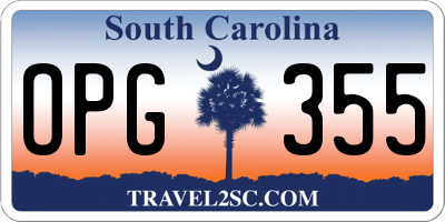 SC license plate OPG355