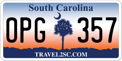 SC license plate OPG357