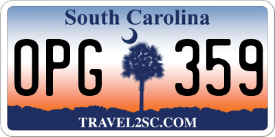 SC license plate OPG359