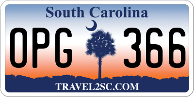 SC license plate OPG366