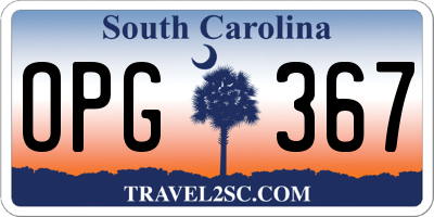 SC license plate OPG367