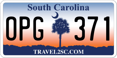 SC license plate OPG371