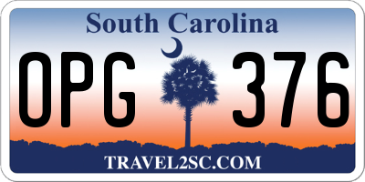 SC license plate OPG376