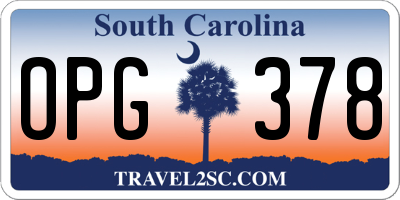 SC license plate OPG378