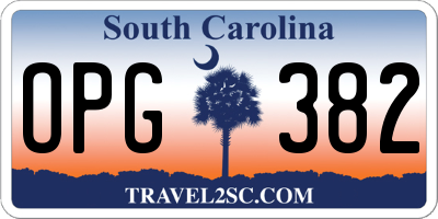 SC license plate OPG382