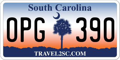 SC license plate OPG390
