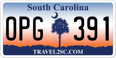 SC license plate OPG391