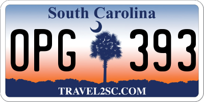 SC license plate OPG393