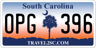 SC license plate OPG396
