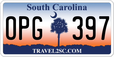 SC license plate OPG397