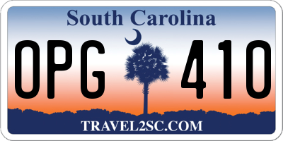 SC license plate OPG410