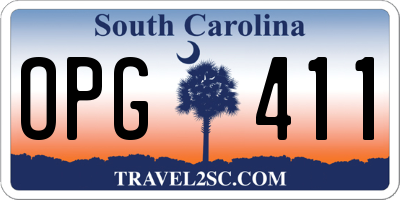 SC license plate OPG411