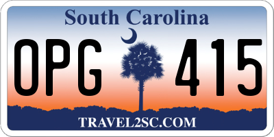 SC license plate OPG415