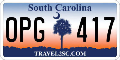 SC license plate OPG417