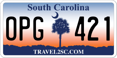 SC license plate OPG421