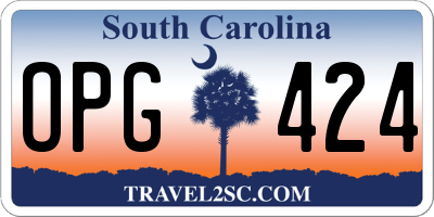 SC license plate OPG424
