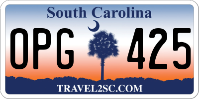 SC license plate OPG425