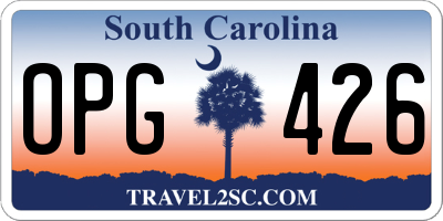 SC license plate OPG426