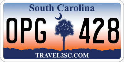 SC license plate OPG428