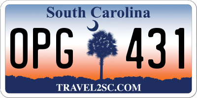SC license plate OPG431