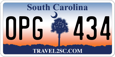 SC license plate OPG434