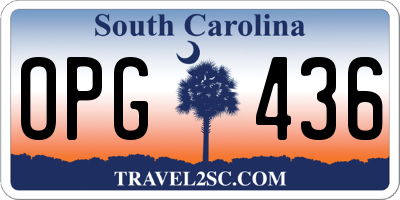 SC license plate OPG436