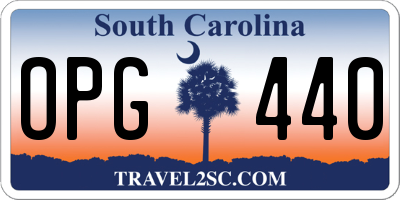 SC license plate OPG440