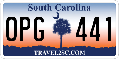 SC license plate OPG441