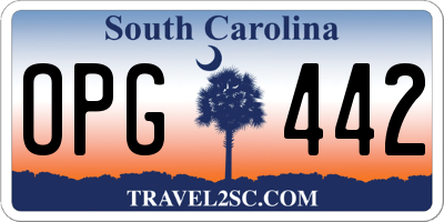 SC license plate OPG442