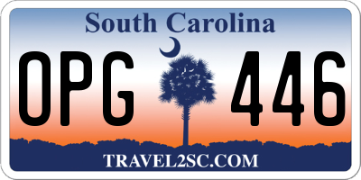SC license plate OPG446