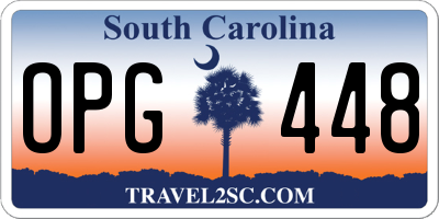 SC license plate OPG448